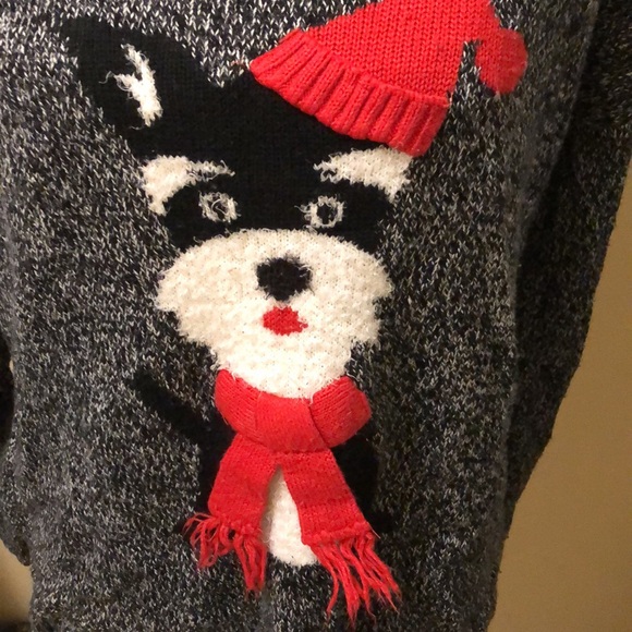 🐾Crew neck soft tweed HiLo hem scottie dog relief winter holiday sweater - Picture 2 of 10